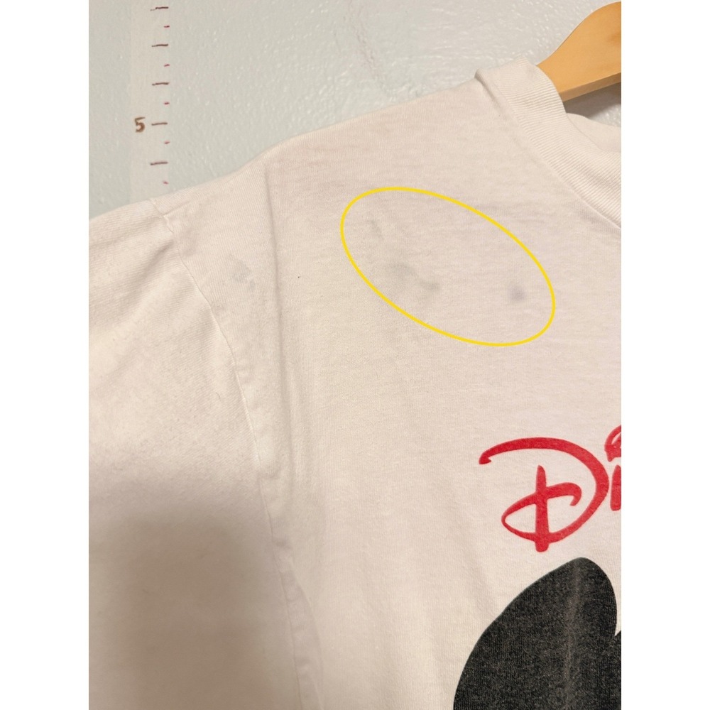 Vintage Disney T-Shirt XL White VoluntEARS Mickey Mouse Hanes Beefy-T 90s Retro - Picture 6 of 6